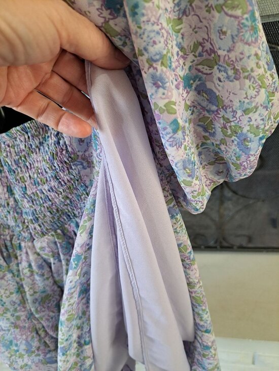 Storia Floral Puff Short Sleeve Midi-mini Dress  Smocked  Square Neck Small - Picture 10 of 15